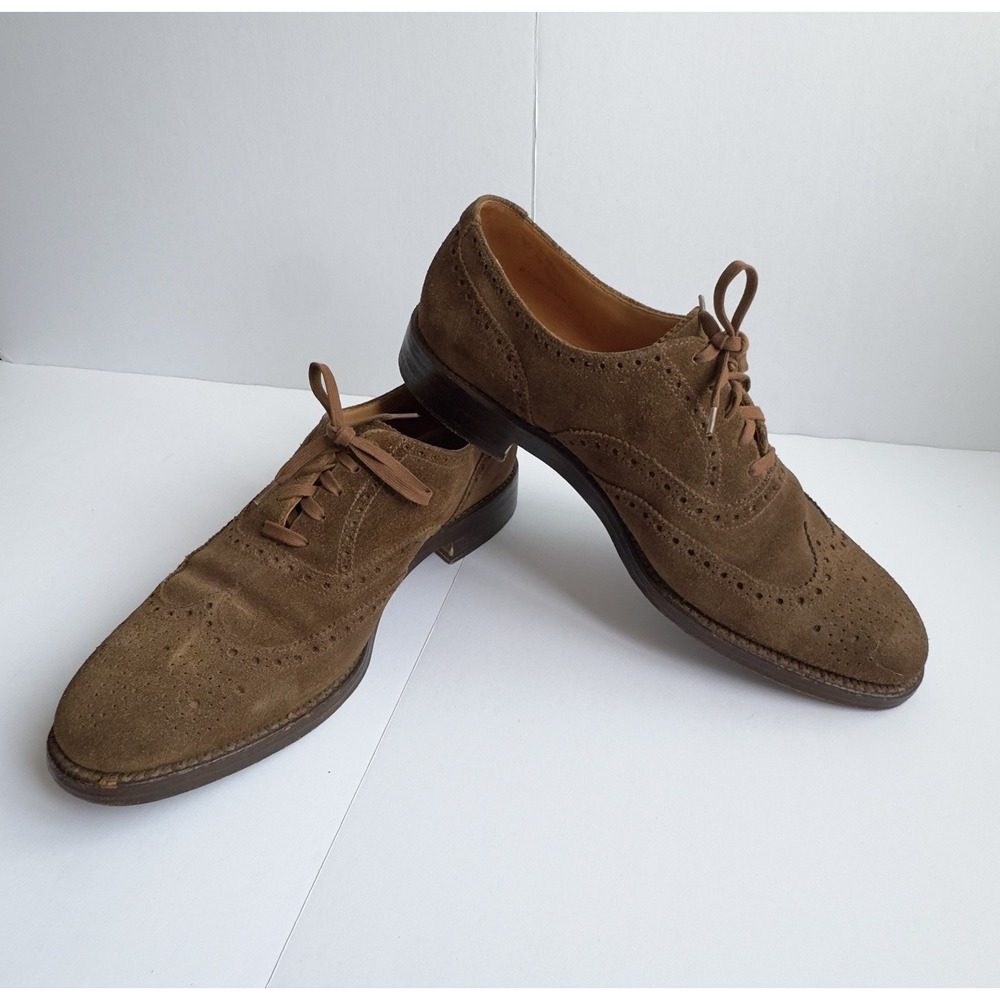 Polo Ralph Lauren Men's Brenton Suede Wingtip Tobacco Brown Dress Casual Shoe 9D - Picture 9 of 13